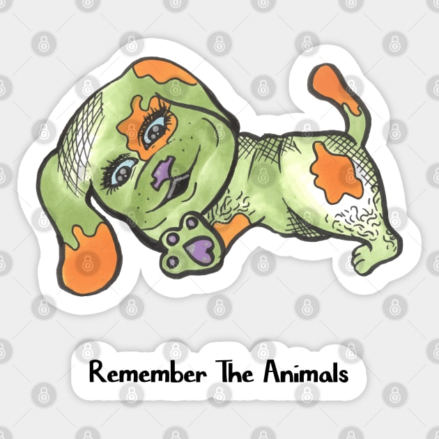 Remember The Animals Funny Dog Beagle T-Shirt (Animal Shelter & Rescue) Sticker by Olloway